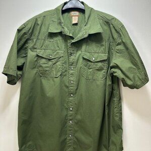 C.E Schmidt Work Wear green pearl snap button shirt 2XL 100% cotton